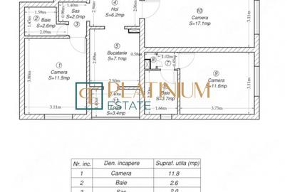 P4903 Apartament 3 camere DECOMANDAT, CENTRALA PROPRIE, ETAJ 2 - 9