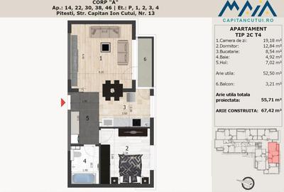 Apartament cu 2 camere decomandat în Negru Vodă