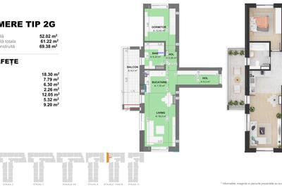 2 Camere TIP G in Complex Doi Cocosi Residence - 2