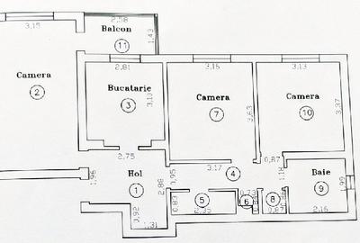 Apartament 3 camere, decomandat, centrala proprie, 3 minute de Mall. - 14