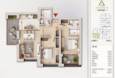 Apartament 3 Camere Elegant cu Compartimentare Practică Comision 0% - 2