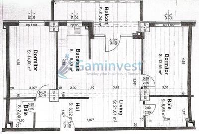 Apartament cu 3 camere decomandat în Iosia