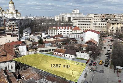 Teren 1387 mp cu front 27 ml, liber de construcții, zona Uranus - Piața de Flori - 1