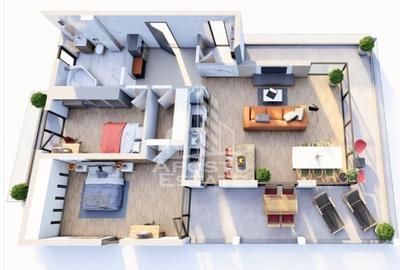 Apartament cu 3 camere decomandat în Girocului