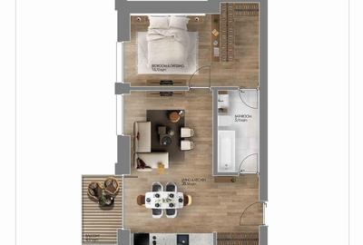 Apartament cu 2 camere mobilat in Amber Forest - 13