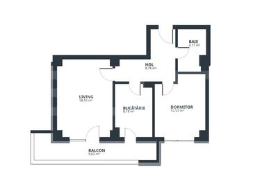 Apartament 2 camere, 52.3 mp, zona Tatarasi - 2