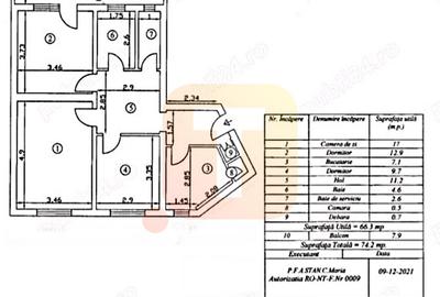 3 camere ultracentral – Piatra Neamț, etaj 4, balcon 7.9 mp - 16