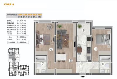 Apartament 3 camere, finisaje premium, Grand Arena Mall, Comision 0 - 8