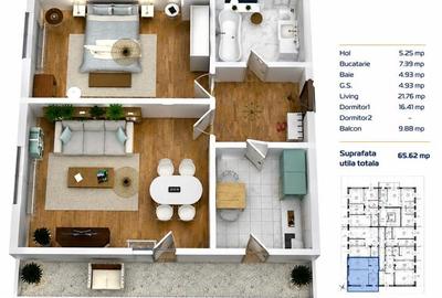 Apartament 2 camere zona C5 in BLOC NOU - 4