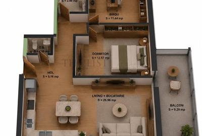 Apartament cu 2 camere decomandat în Mihai Bravu