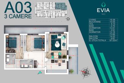 Apartament cu 3 camere decomandat în Theodor Pallady