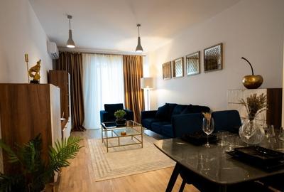 Apartament cu 2 camere semidecomandat, mobilat în Băneasa