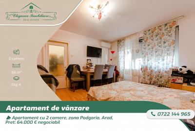 Apartament cu 2 camere semidecomandat, mobilat în Podgoria