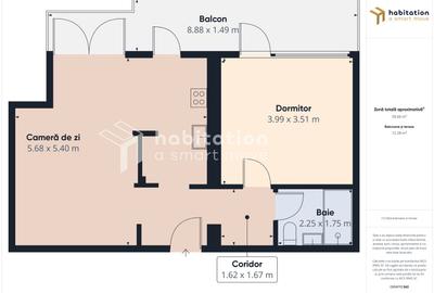 Tur virtual apartament 2 camere - intrare în Dumbrăvița, zona Kaufland - 18