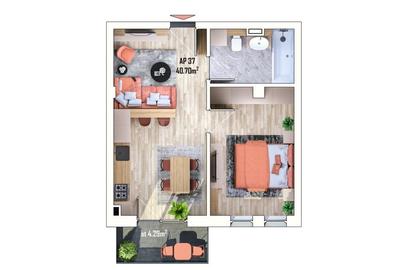 Apartament 2 camere de vanzare in Apahida, zona centrala. - 8
