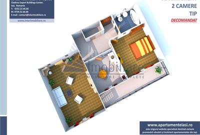 Renovat:2 camere decomandat,58mp,Pacurari- Esplanada Mimoza cod 161468 - 2