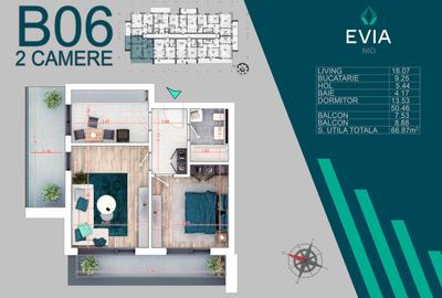 Apartament cu 2 camere, decomandat, 50.46 mp, cu centrala termica. Solicita informatii prin WhatsApp, e-mail sau telefon.