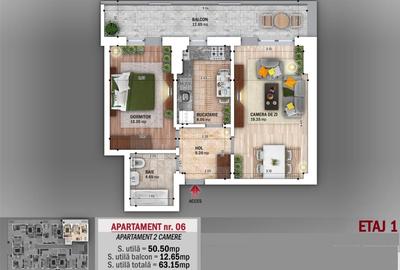 Apartament cu 2 camere decomandat, mobilat în Nicolae Grigorescu