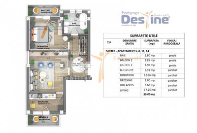Apartamente noi Visan, COMISION 0%, predare mai 2026, pret 1.350 € + TVA - 5