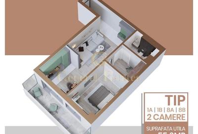 Vânzare apartament 2 camere | 55,6 mp | Copou Garden Residence - 2