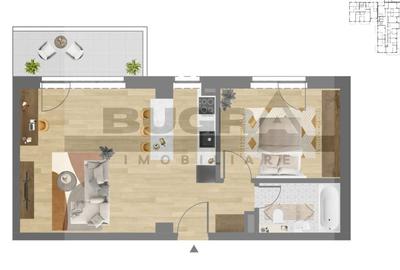 Apartament cu 2 camere semidecomandat în Dâmbul Rotund