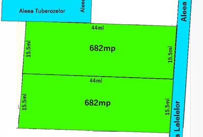 Teren intravilan 1364mp,dbl desch. (2 lot.de 682mp),aproape de DN1!