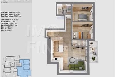 IMOBIL PREMIUM - Apartamente 3 camere , imobil nou , Centru - 2