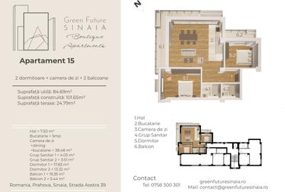 Apartament cu 3 camere semidecomandat în Furnica