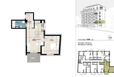 Apartament 2 cameră, 57 mp, balcon, ansamblu exclusivist, zona Dorobanților - 1