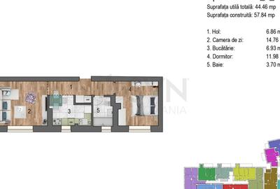 REA1027015 Timpuri Noi l Apartament 2 camere l Ansamblu rezidential - 10