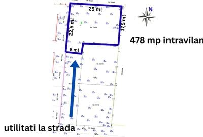 Vanzare Teren Construibil, Intravilan, CU,  478 mp - Tunari! Comision 0% - 2