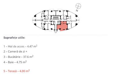 Apartament 1 camere, 48 mp, semifinisat, imobil nou - Manastur - 2