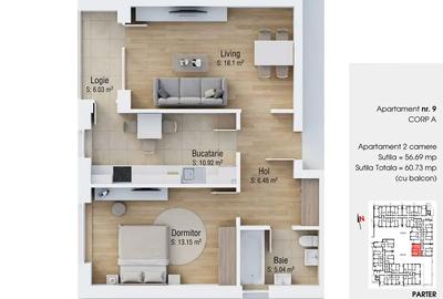 Apartament 2 camere cu geam la baie 15min Metrou 1 Decembrie 1918 - 2
