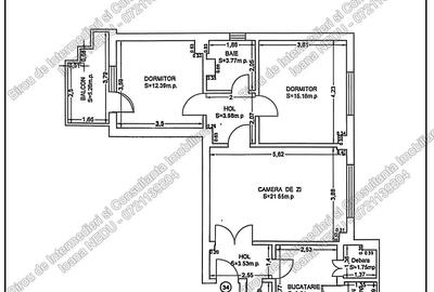 🙋Capitol🔸3 Camere 80,70m² Etaj 5 Mobilat Utilat Centrala pe Gaze - 14