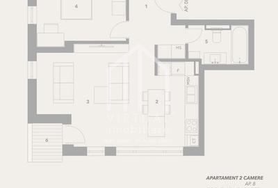 Apartament 2 camere de vanzare in Sibiu - 52,79 mp si balcon -Turnisor - 3
