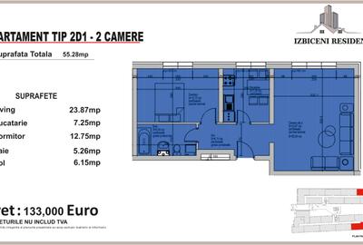 Apartament 2 Camere TIP 2D1 in complex Izbiceni Residence - 2