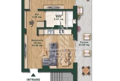 Apartament cu 2 camere de vanzare, open-space, Zona Torontalului - 5
