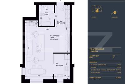 Apartament cu 1 camera, Smart Home, 44.5 mp - Complex Rezidential Nou - 2