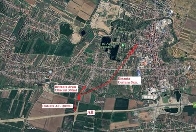 Teren 2117 mp Clinceni Bragadiru – lângă A0 – împrejmuit, utilități + container - 2