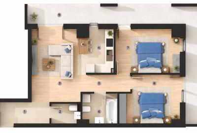 Apartament de vanzare, 3 camere, blocul C2, Zona Tatarasi-Venetia - 4