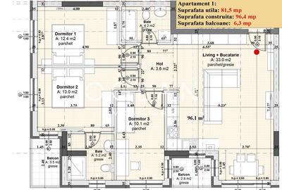 Apartament NOU 4 camere, 2 balcoane, loc parcare - Doamna Stanca - 2