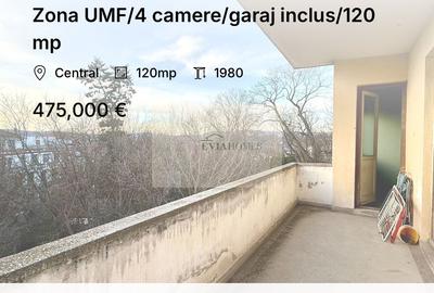 Apartament cu 4 camere decomandat în Central