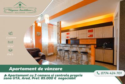 Apartament cu 2 camere decomandat, mobilat în UTA