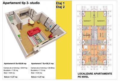 Garsonieră decomandată, mobilată în Sânandrei