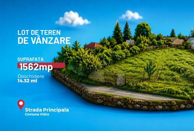 Teren intravilan de vânzare – 1.562 mp | Strada Câmpului, Comuna Vidra - 1