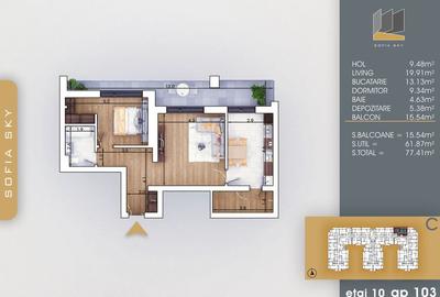 Apartament cu 2 camere semidecomandat în Theodor Pallady