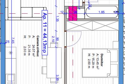 Apartament cu 2 camere semidecomandat în Florești