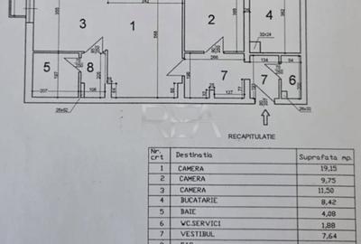 3 camere Teiul Doamnei, inst. schimb., et. 1, an 1983, 77 mp, renovat - 1