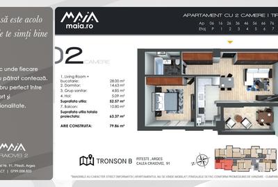 2 Camere Finisaje Premium | Incalzire in pardoseala | Pitesti - 2