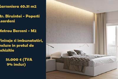 Garsoniera spatioasa 40.31m2 - Metrou Berceni - Bloc Nou !